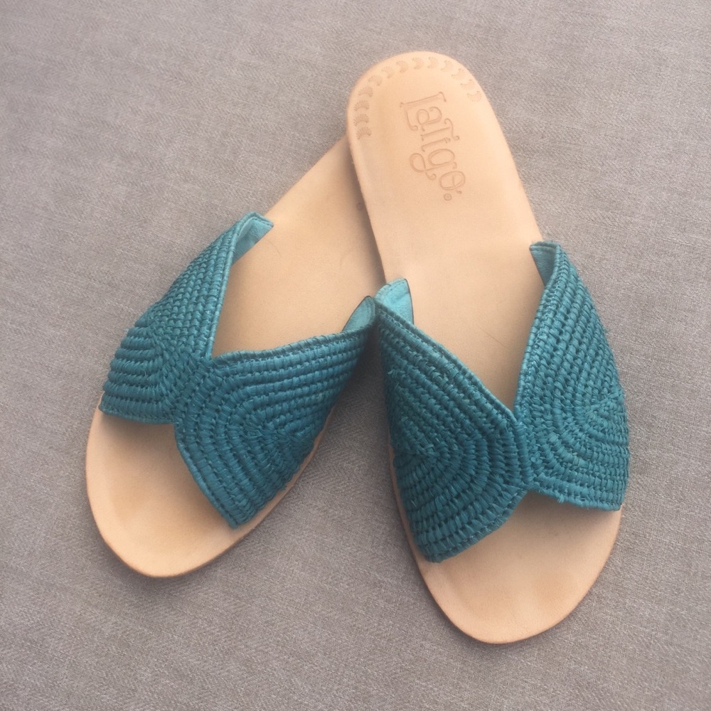 ANTHROPOLOGIE  LATIGO OCEANA SLIDES SANDALS